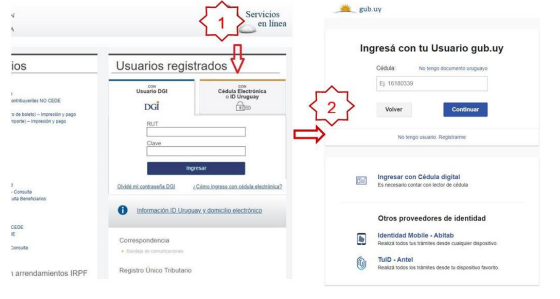 DGI · Servicios en línea - Nueva versión de ID Uruguay